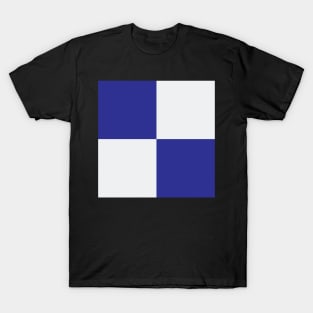 Portsmouth Blue and White Checkered Fan Flag T-Shirt